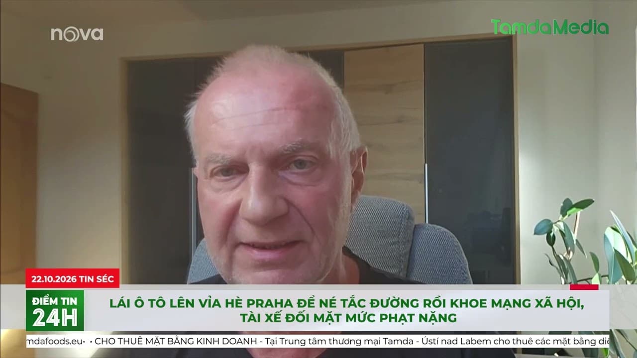 Lái ô tô lên vỉa hè Praha để né tắc đường rồi khoe mạng xã hội, tài xế đối mặt mức phạt nặng
