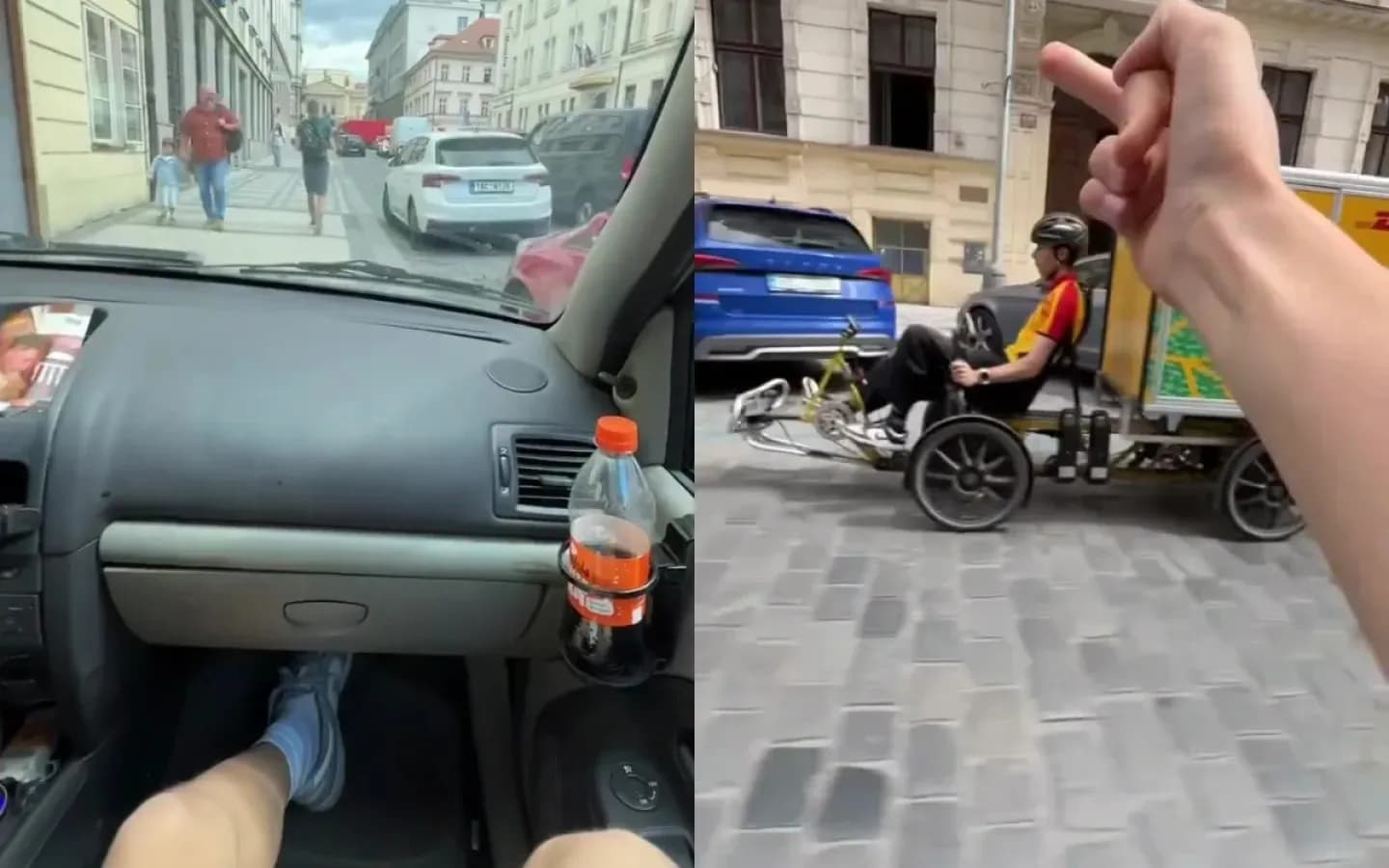 Lái ô tô lên vỉa hè Praha để né tắc đường rồi khoe mạng xã hội, tài xế đối mặt phạt nặng